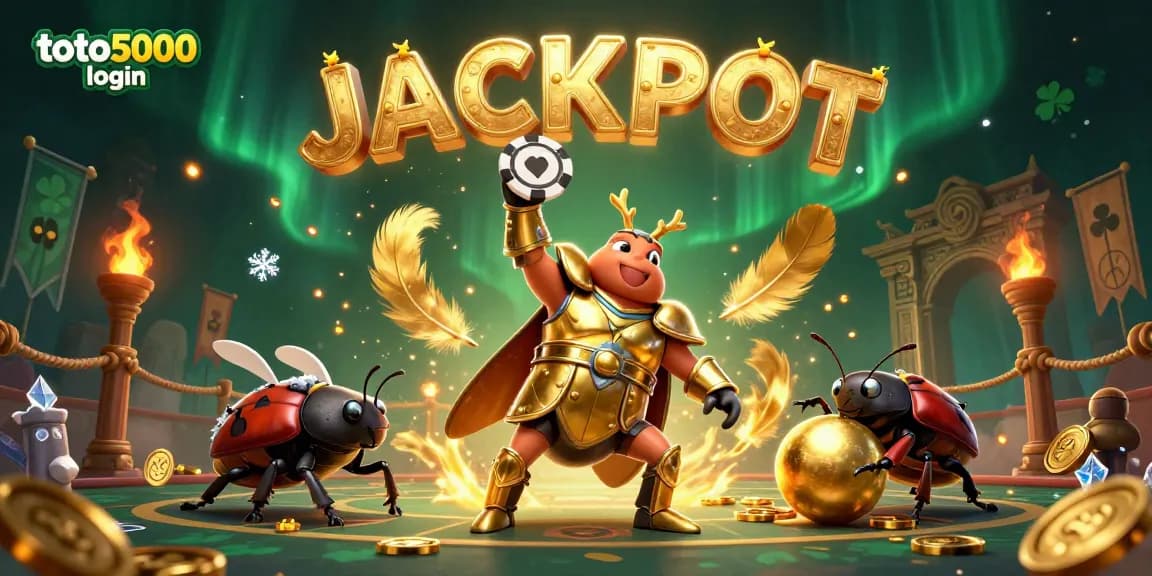 Engage in thrilling gameplay with toto5000 login as a heroic beetle triumphs in a casino arena.