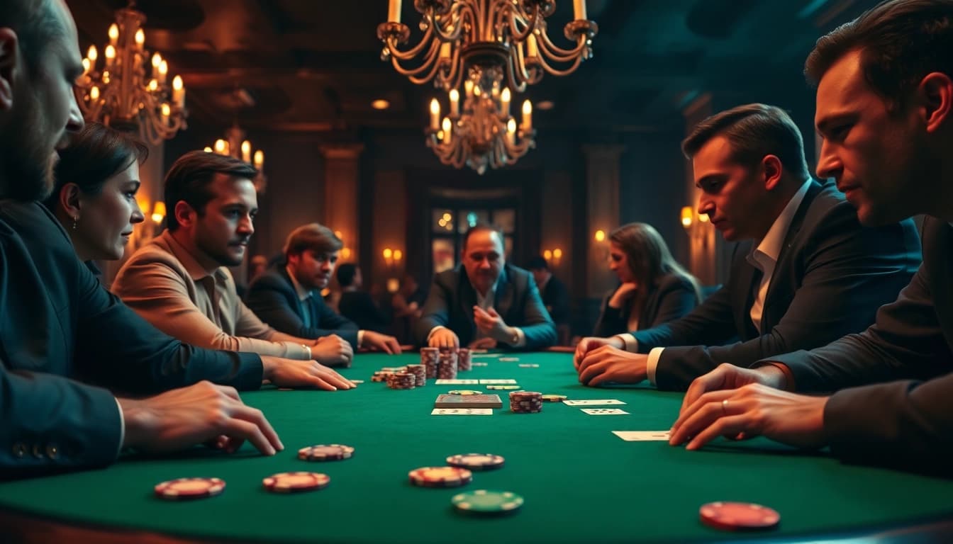 Experience thrilling gameplay with 92 pkr download at a casino poker table.