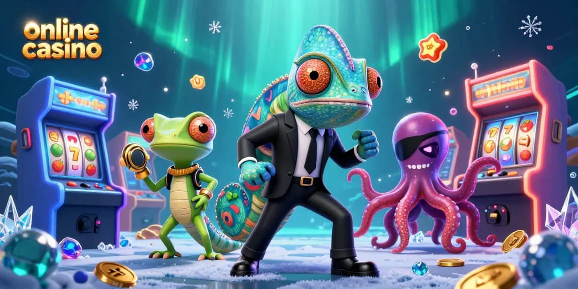 Experience the excitement of an online casino with vibrant characters and dynamic game elements.