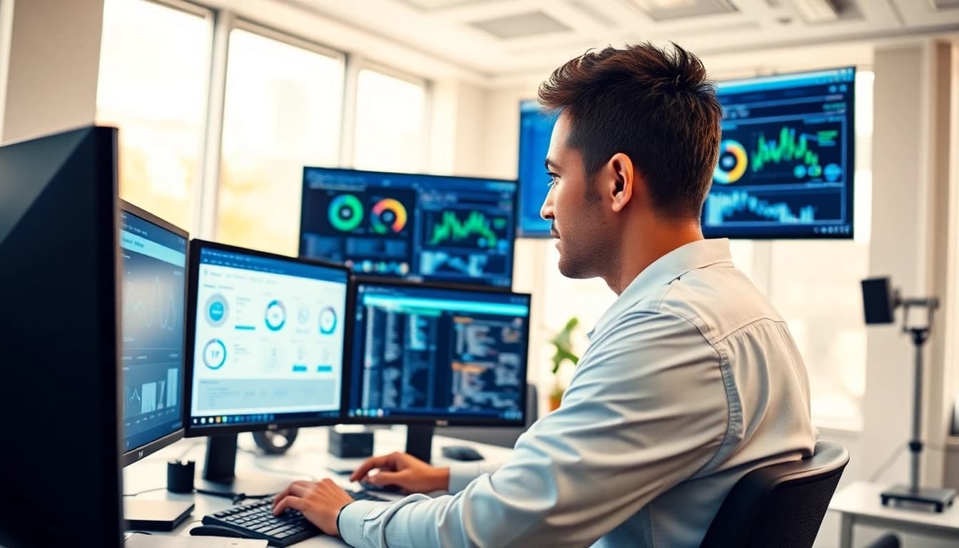 Find msp companies near me providing professional IT support in a modern office.