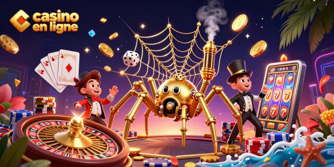 Plongez dans le monde vibrant du casino en ligne avec cette illustration captivante, mettant en avant des éléments de jeux et de chance.