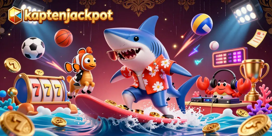 Engage with the thrilling kaptenjackpot adventure in this dynamic, vibrant 3D casino scene.