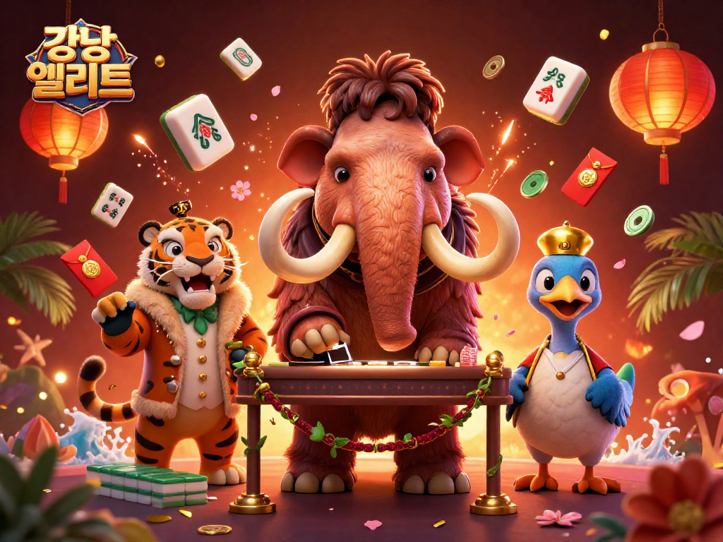 강남 엘리트에서 VIP 손님을 맞이하는 3D 캐릭터의 생동감 넘치는 일러스트
