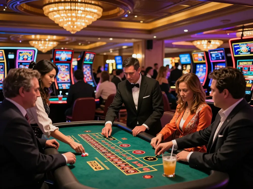 Houston Personal Injury Attorney discusses gambling tactics while players enjoy roulette at a vibrant casino
