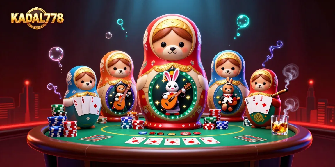 KADAL778 showcases dynamic casino action with colorful poker elements and enchanting characters.