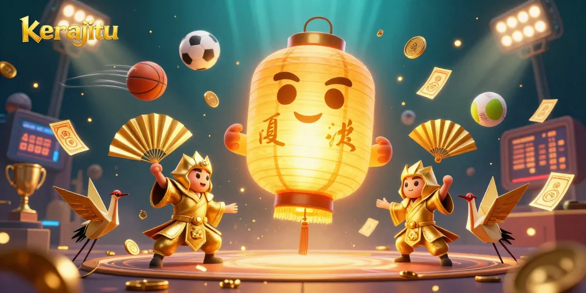 Engage with kerajitu's thrilling casino spirit, featuring dynamic sports elements and vibrant symbols of luck.