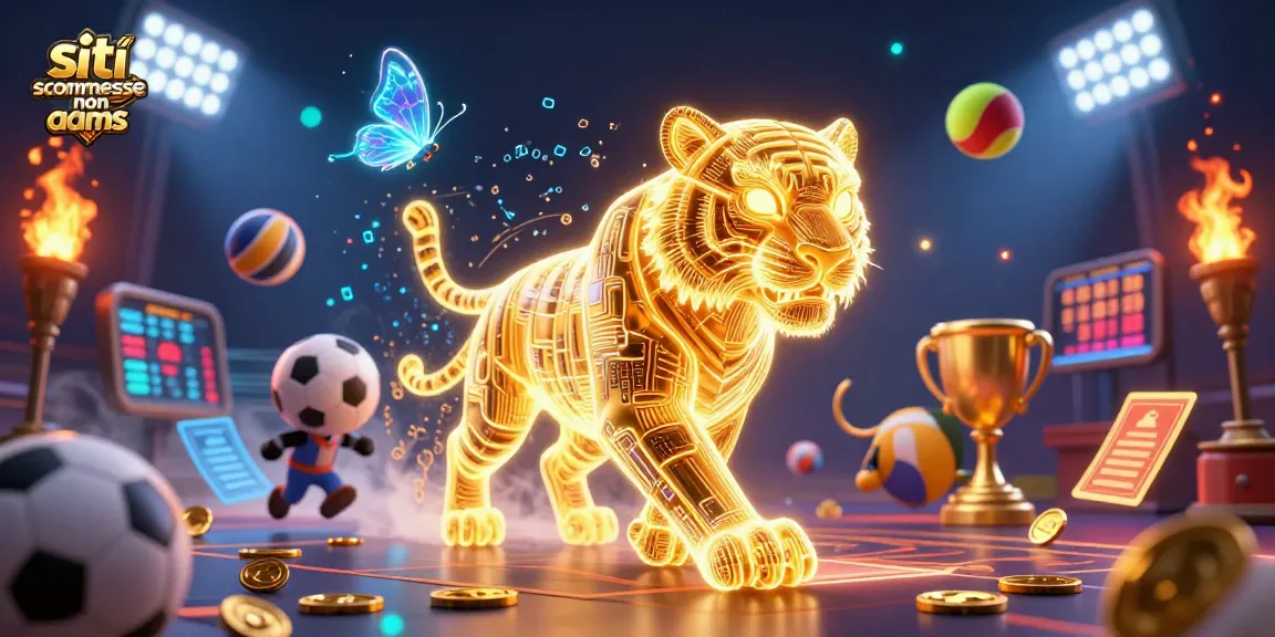 Scommetti sui migliori siti scommesse non AAMS con un tiger luminoso nel casinò digitale.