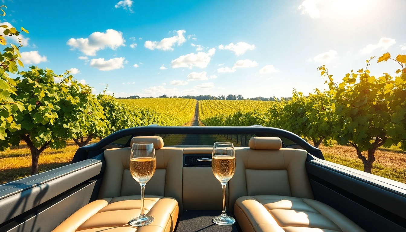 Enjoy a scenic wine tour limo service surrounded by beautiful vineyards and luxury.