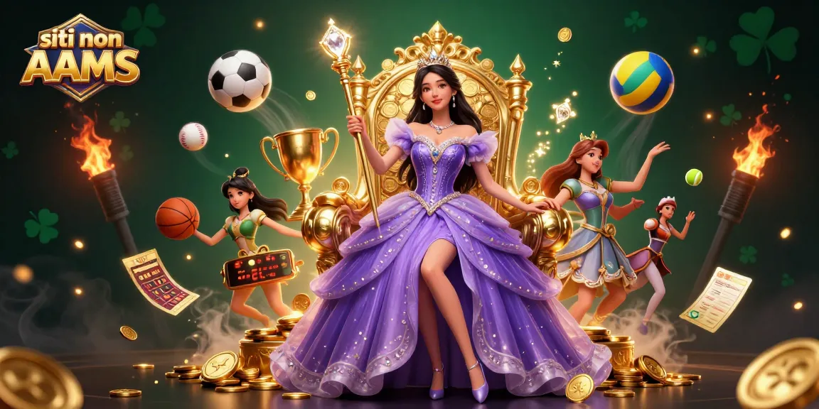 Partecipa a giochi emozionanti su siti non AAMS, con una elegante principessa circondata da elementi vibranti di casinò.