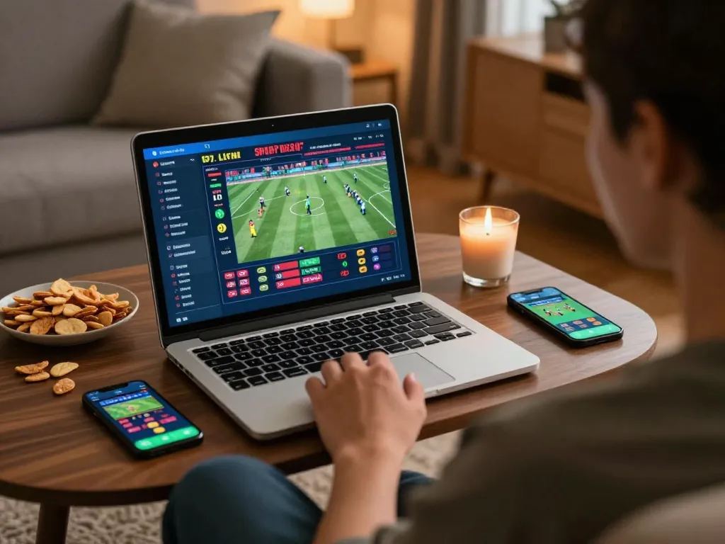 Person placing bets online with a New York City Personal Injury Lawyer focused on the game.