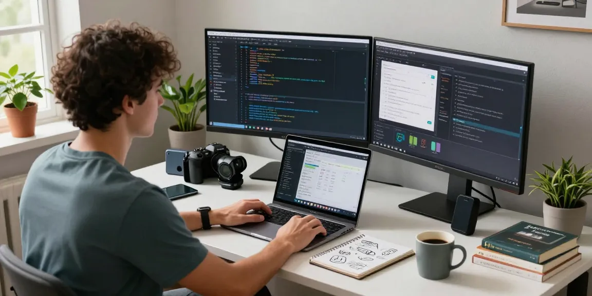 Software development at telegraimin.com office with coding displays, innovative tools, and a creative atmosphere.