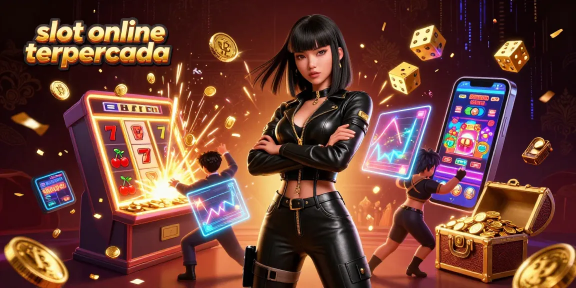 Experience the excitement of slot online terpercaya with our stunning Asian character in a dynamic casino scene.