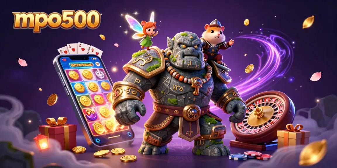 Engage with mpo500's vibrant gaming experience through enchanting characters and casino elements.