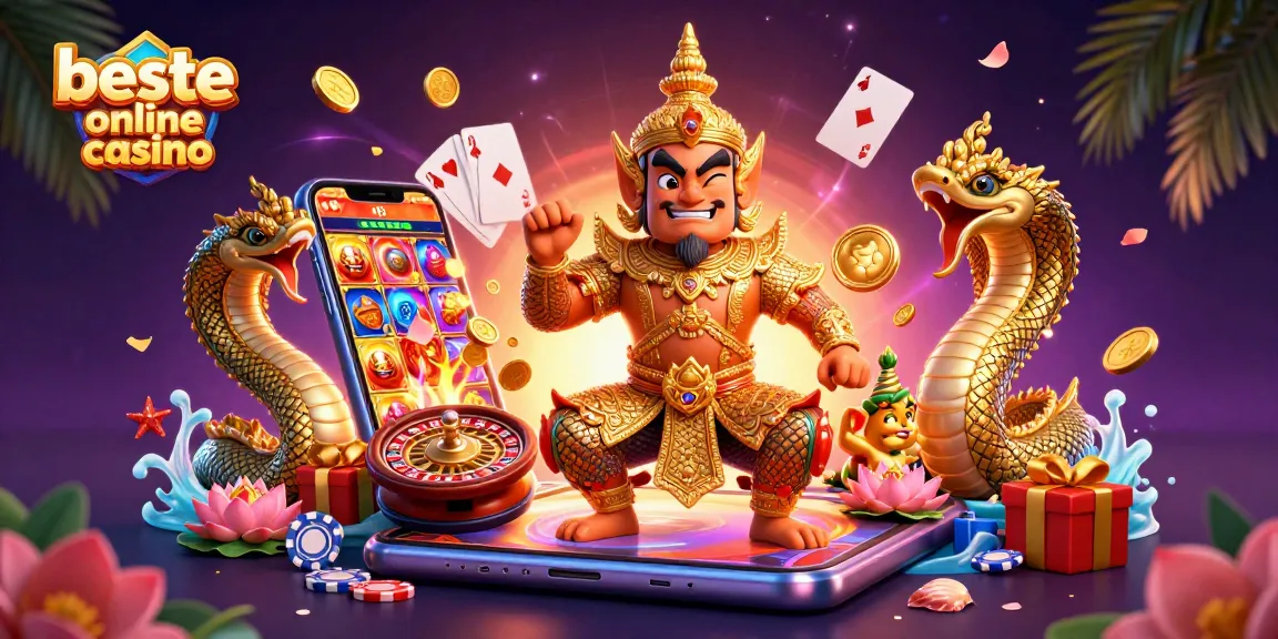 Experience thrilling gameplay at the beste online casino with a captivating cultural twist in this rich 3D scene.