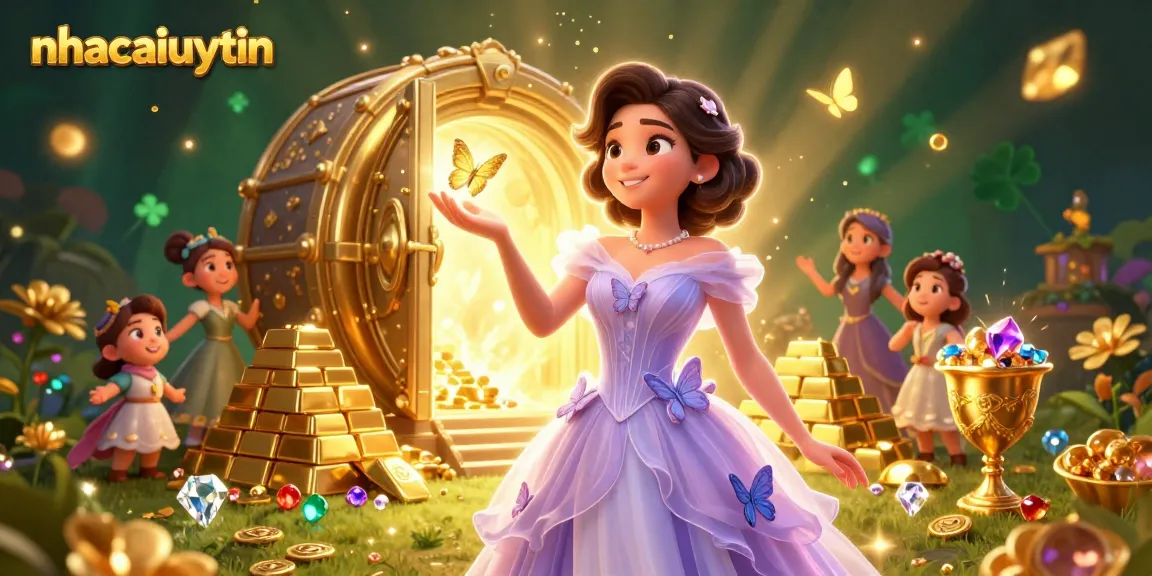 Experience thrilling gaming with nhacaiuytin showcasing a stunning Asian woman in a magical casino scene.