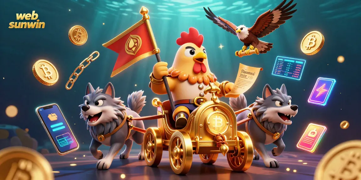Engage with web sunwin's exciting casino adventure featuring a cartoon rooster warlord in a dynamic scene.