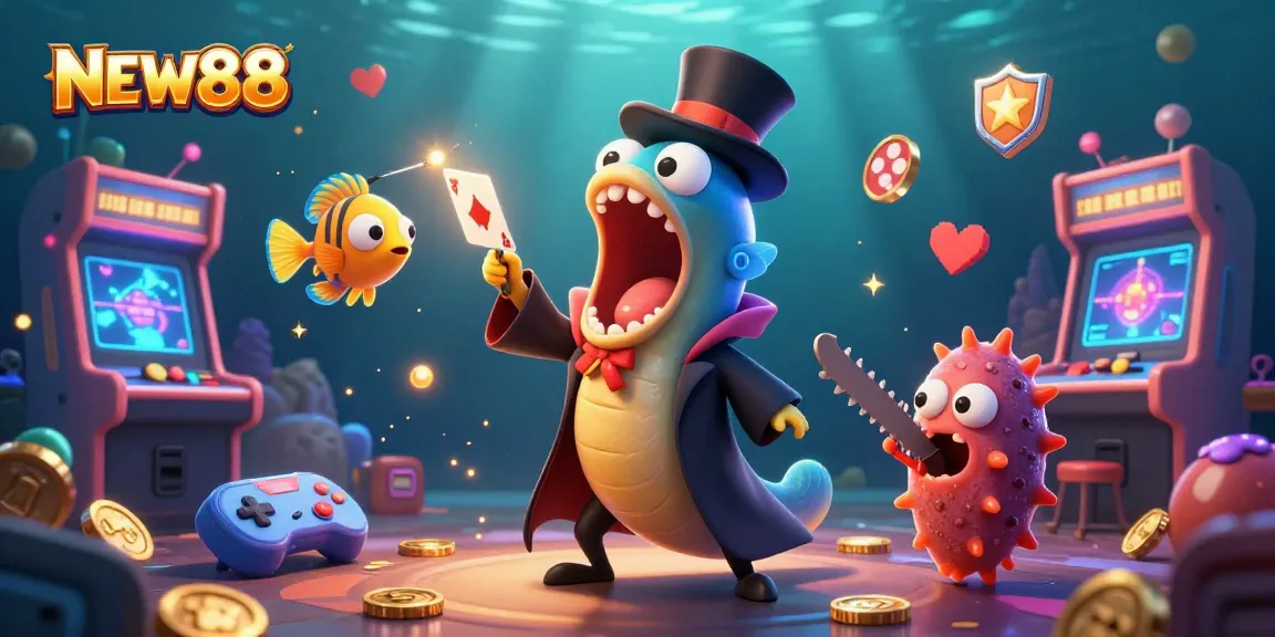 Experience thrilling rewards at NEW88 with vibrant gaming designs and engaging characters in action.