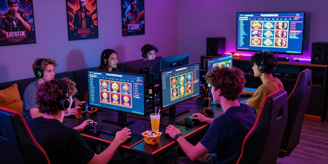 Engaging friends enjoying a gaming night with the playbook88 link on screens and vibrant LED lighting.
