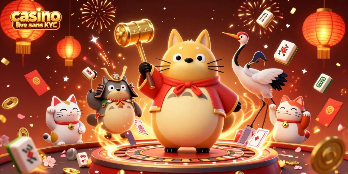 Découvrez l'animation fascinante du casino live sans KYC avec des personnages colorés et des éléments ludiques