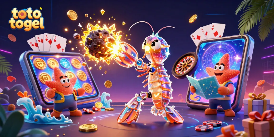 Experience the thrill of toto togel with a vibrant 3D gaming scene featuring galactic characters.