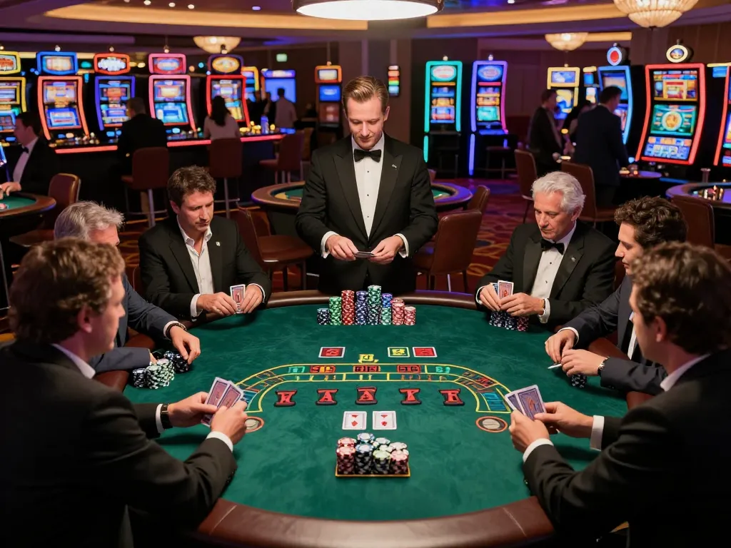 Players strategizing in an exciting blackjack game at 23win casino