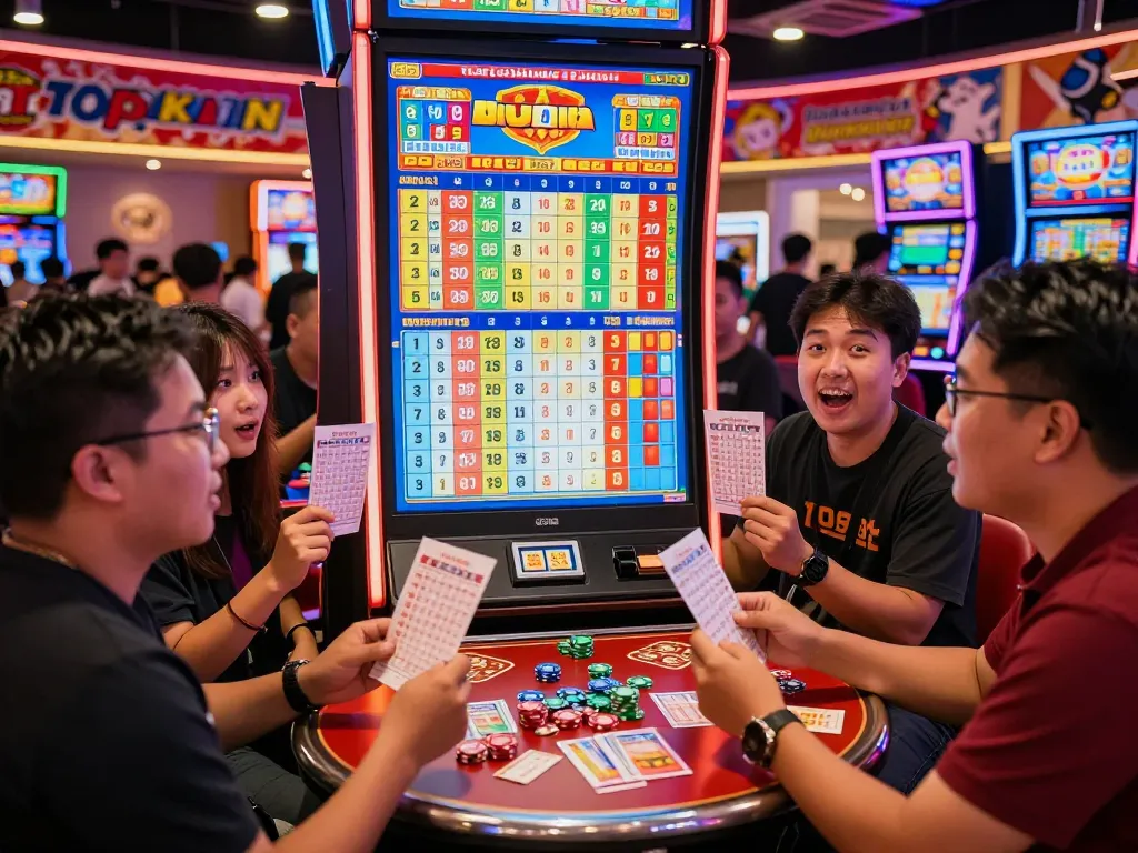 Togel Hongkong players celebrate the latest lottery results in a vibrant gaming hall filled with excitement and anticipation.