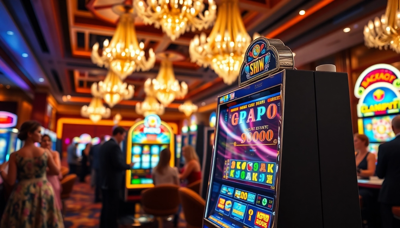 Engaging environment of Non gamstop Casino Uk highlighting a vibrant slot machine experience.