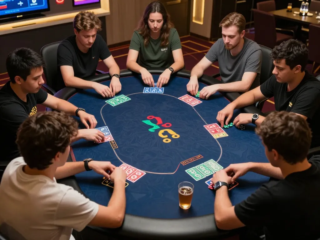 Pemain terlibat dalam permainan poker online bernilai tinggi di Bintangmpo dengan semangat dan strategi