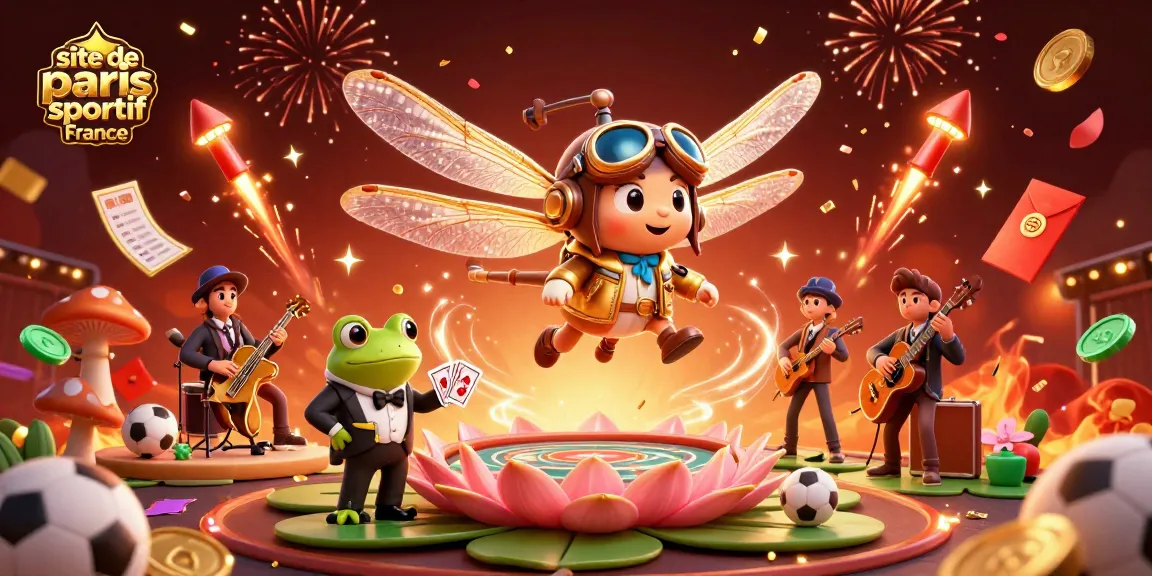 Faites l'expérience du site de paris sportif France où un pilote de libellule animé survole un casino, tout en jouant avec des éléments de paris sportifs passionnants.