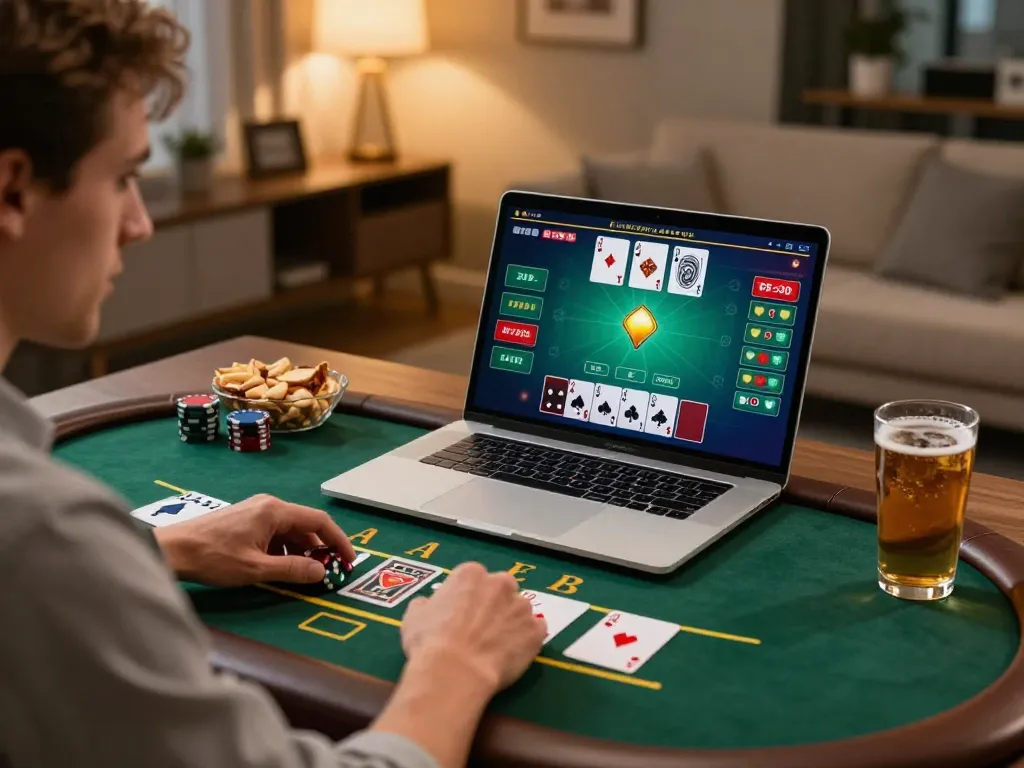 O8 player strategizing in live blackjack game showcasing winning tactics.
