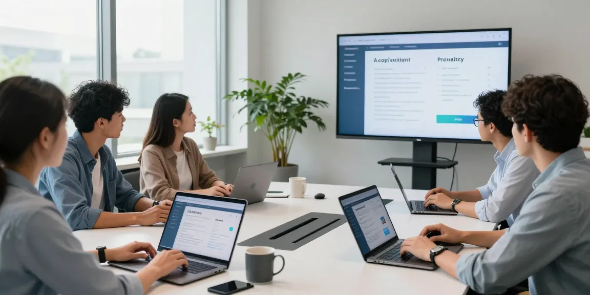 Team discussing age verification system strategies in a modern workspace.
