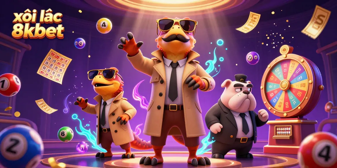 xôi lạc 8xbet captivates players with a vibrant casino scene of raptors and bouncing lottery elements