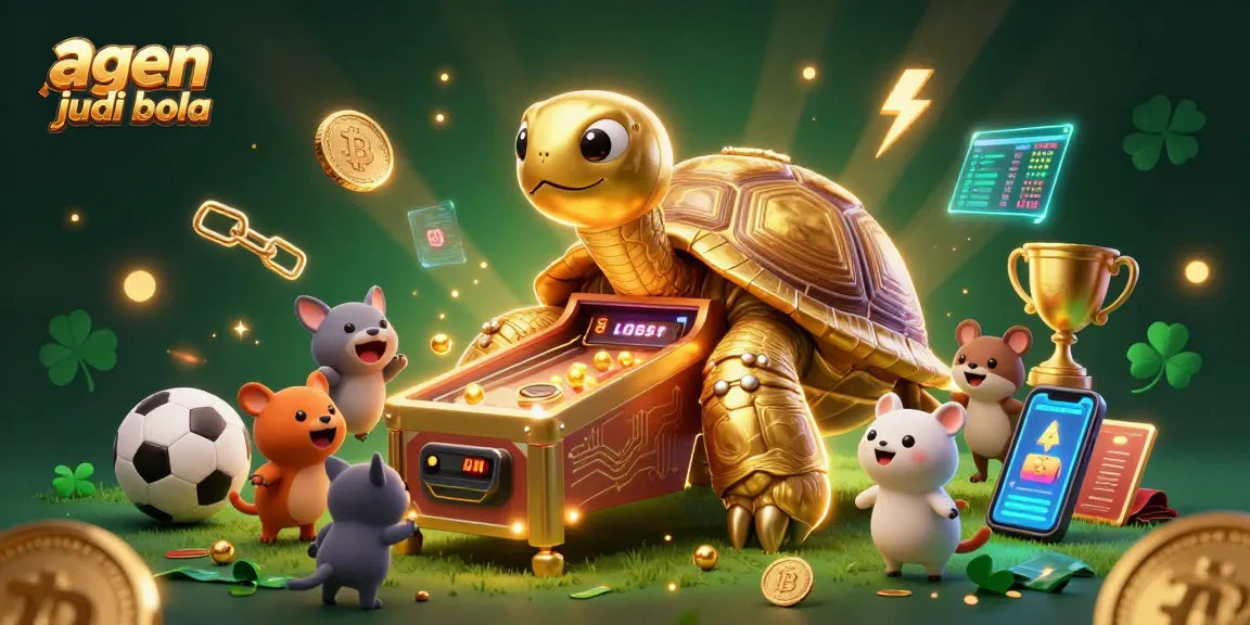 Join the action with agen judi bola as the colossal tortoise and friends celebrate sports betting excitement!