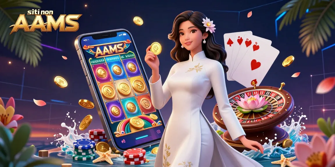 I siti non AAMS mostrano una scena di casino vibrante e interattiva con slot che girano, monete d'oro e carte.