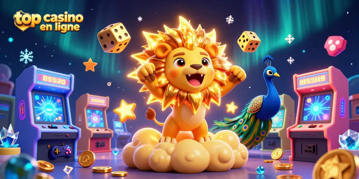 Découvrez les meilleurs jeux dans le top casino en ligne avec une lionne solaire et des dés dorés.