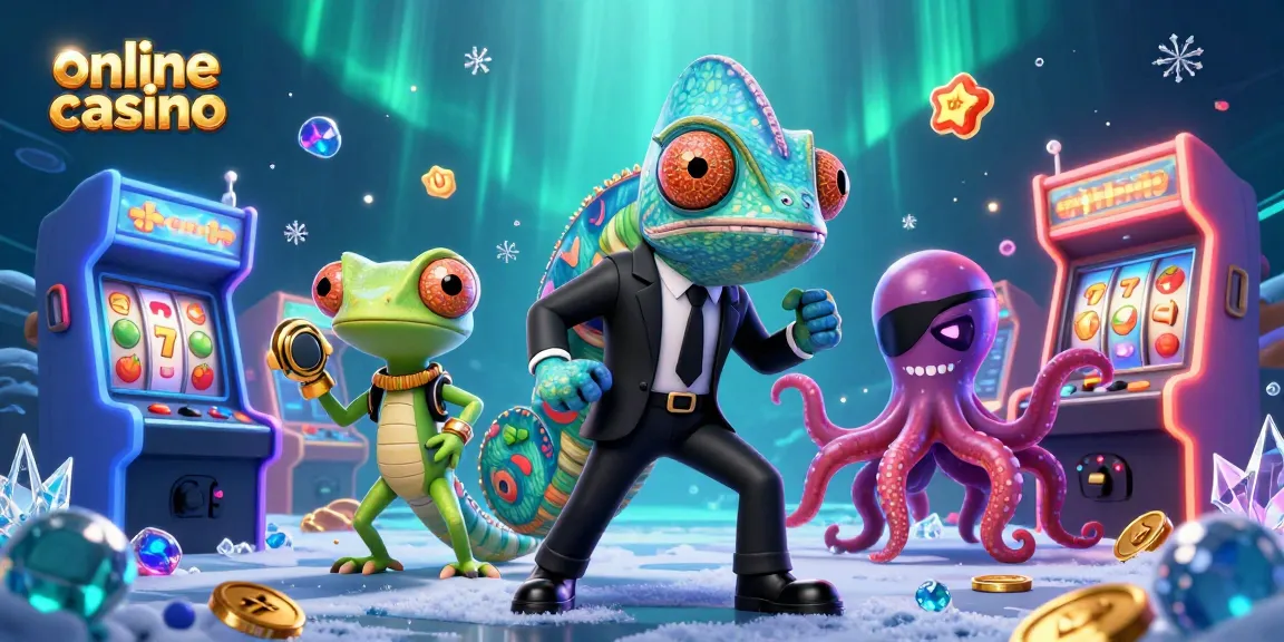 Experience the excitement of an online casino with vibrant characters and dynamic game elements.