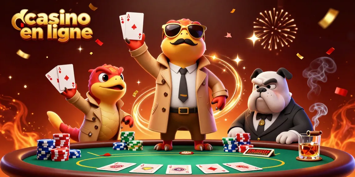 Des raptors déguisés en homme tentent d'entrer dans un casino en ligne VIP rempli de jetons et de cartes.