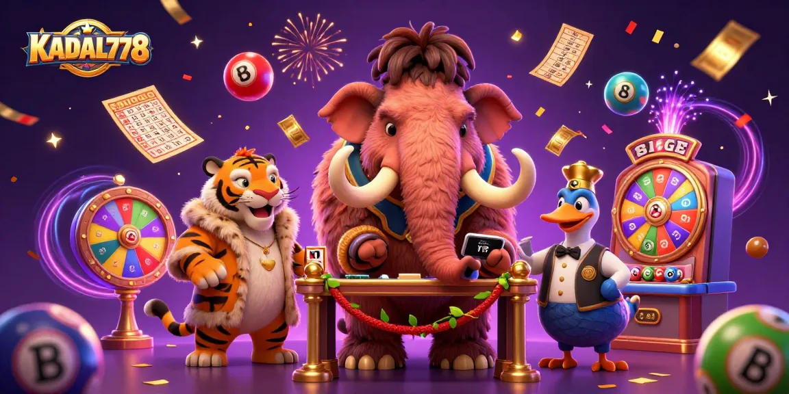 KADAL778 engages players with vibrant games and dynamic lottery elements in a lively casino scene.