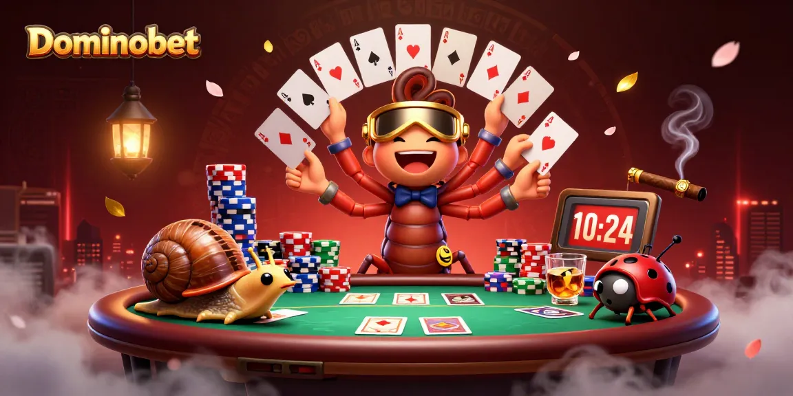Engage with Dominobet's thrilling worlds of online gambling through this vibrant casino scene.