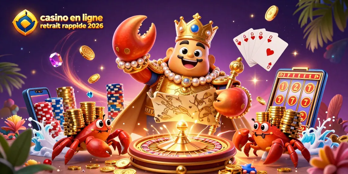 Vivez l'action avec le casino en ligne retrait rapide 2026 dans une scène animée remplie de pièces et de jetons.