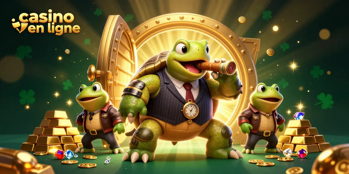 Découvrez un monde fascinant du casino en ligne avec une tortue en pinstripe et des grenouilles en veste.
