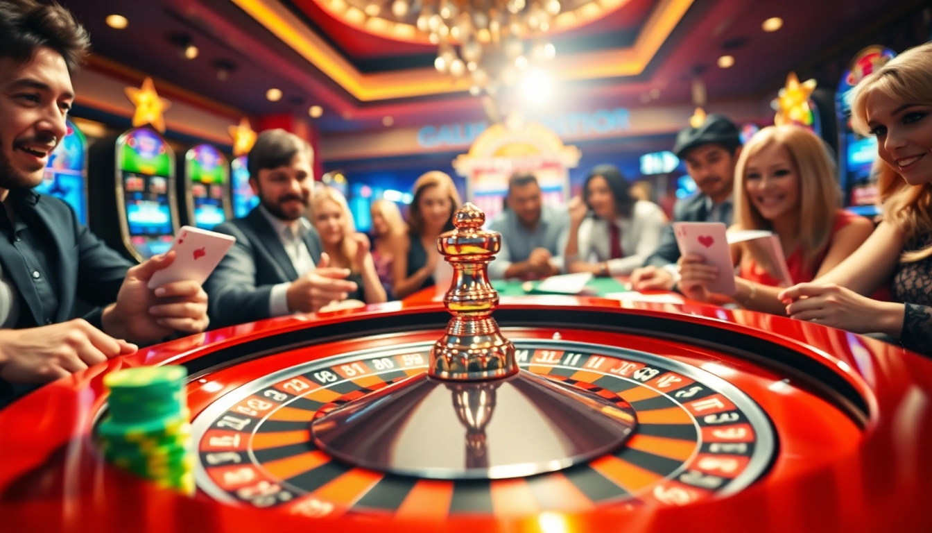 Menangkan QQWIN4D dalam permainan kasino dengan kerumunan pemain bersemangat di meja roulette.
