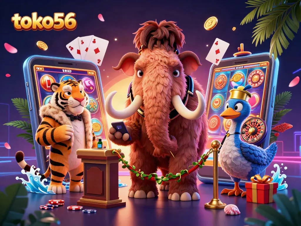 Permainan slot seru di toko56 dengan sikap pengawal kasino dan dodo bird doorman.
