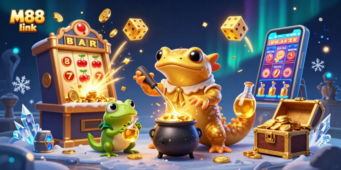 Engage with the M88 link while exploring a vibrant casino scene full of action and excitement.