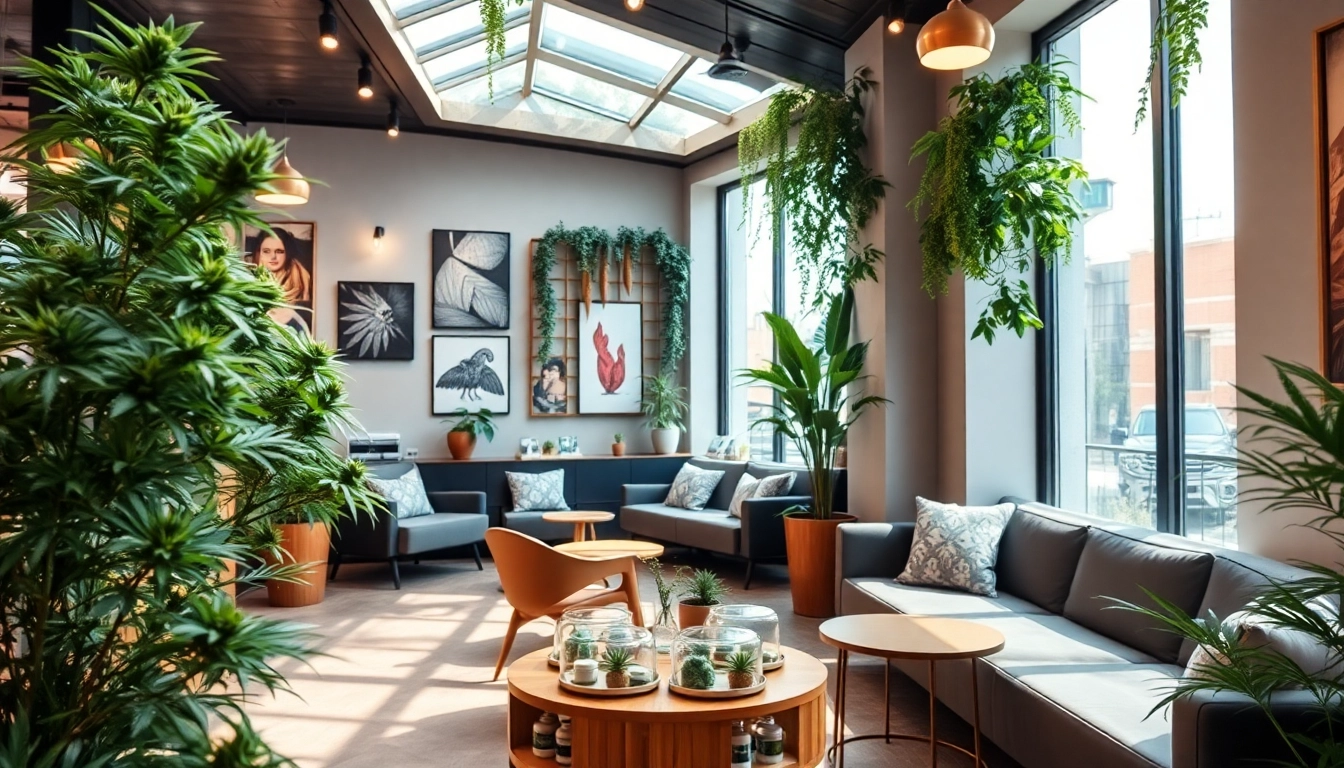 Enjoy the vibrant atmosphere of the Best Cannabis Club Madrid with plants, art, and cozy seating.