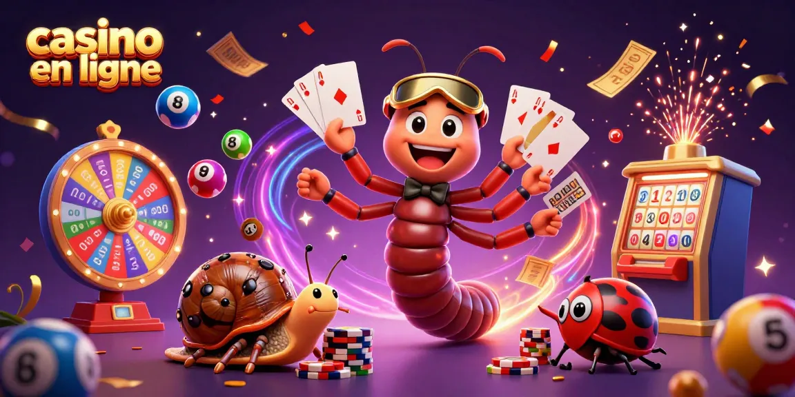 Gagnez gros avec casino en ligne, machines à sous en 3D colorée entourées de lots.