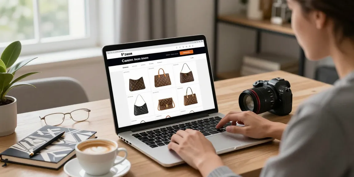 High-quality replica luxury handbags being browsed online for an ideal shopping experience.
