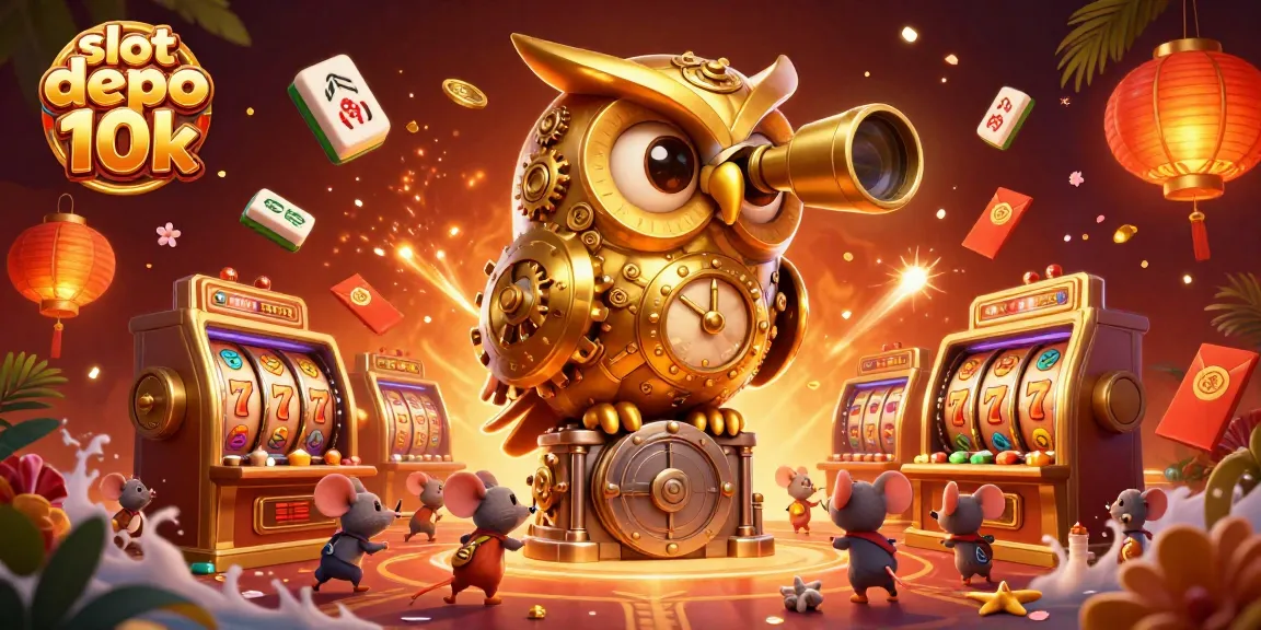 Experience the thrill of slot depo 10k gaming with spinning reels, jackpots, and vibrant casino elements.