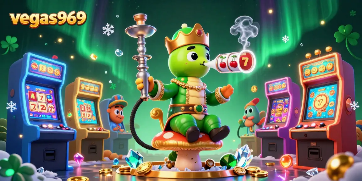 Experience thrilling slot action with vegas969 featuring a magical caterpillar and vibrant arcade elements.