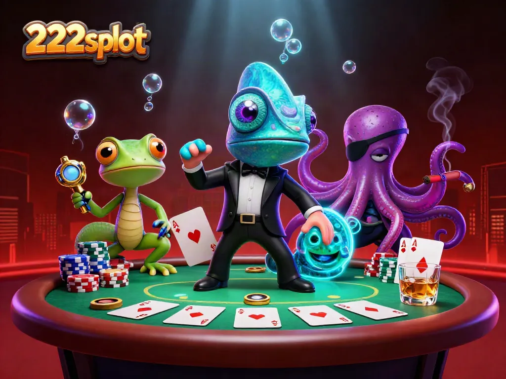 Menangkan slot besar di 222slot dengan agen chameleon, gecko sahabat, dan gurita antagonis.